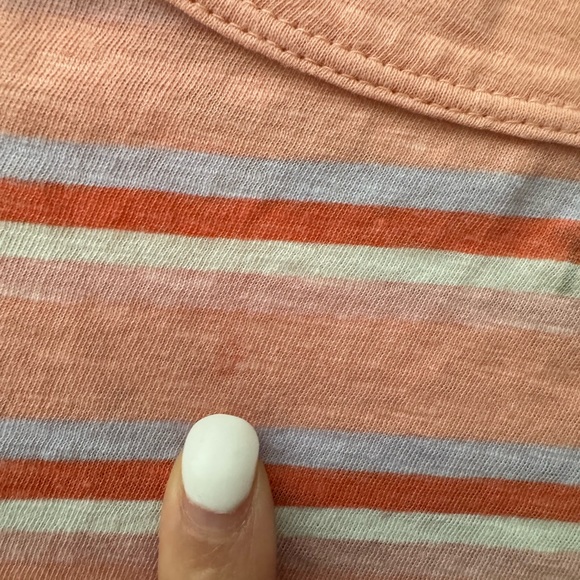 LOFT cotton short sleeve striped tee size medium casual summer wear - Picture 7 of 8